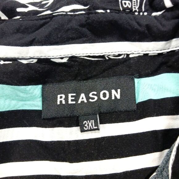 Reason Brand Trap Star Striped Hawaiian  Casual Button Down Shirt 3X RUNS SMALL - Picture 3 of 9